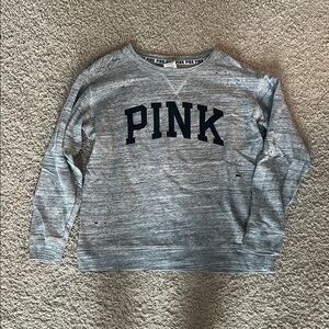 PINK Heathered Logo Sweatshirt w/ Destroy
